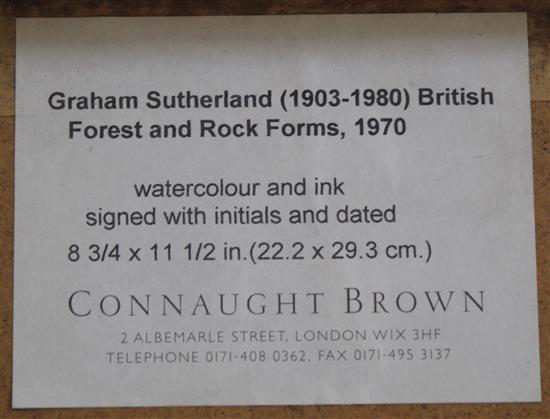 § Graham Sutherland (1903-1980) Forest and rock forms, 1970, 11.5 x 8.75in.